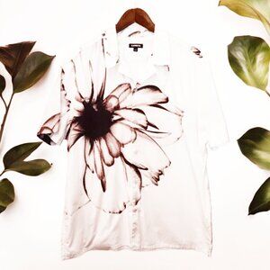Express ★ Men's Casual Short Sleeve Button-Up ★ Jakarta Summer Floral Print